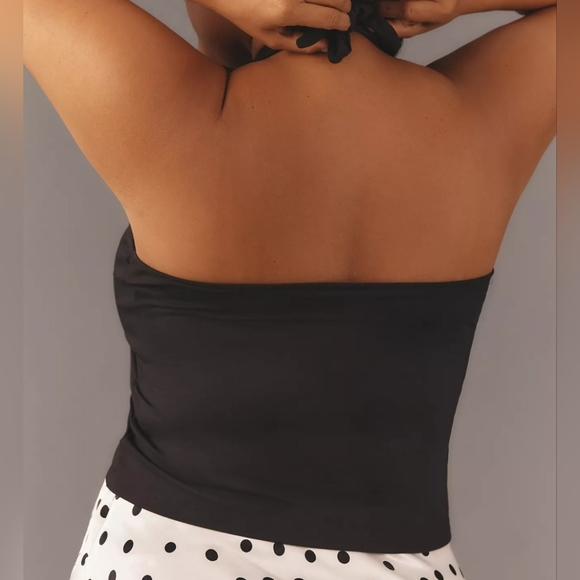 By Anthropologie Women's Tailored Tied Halter Top, 3X, Ivory - Picture 3 of 9